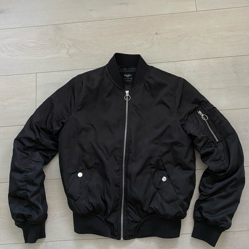 Bershka Black Bomber Jacket size small